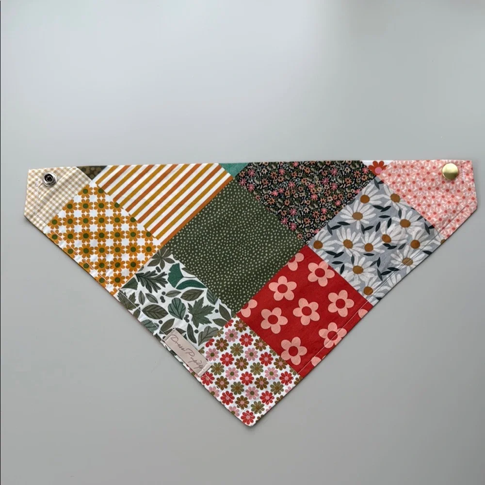 Colorful Patchwork Dog Bandana Handmade